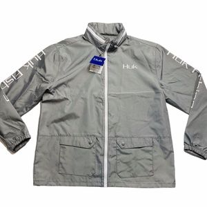 New! Huk Fishing Jacket Hood Grey Men's XL